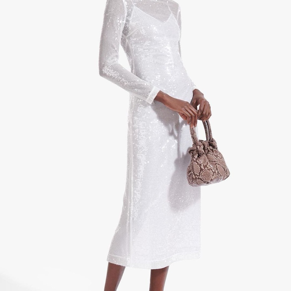 STAUD Liza Sequin Mock-Neck
Dress NWT